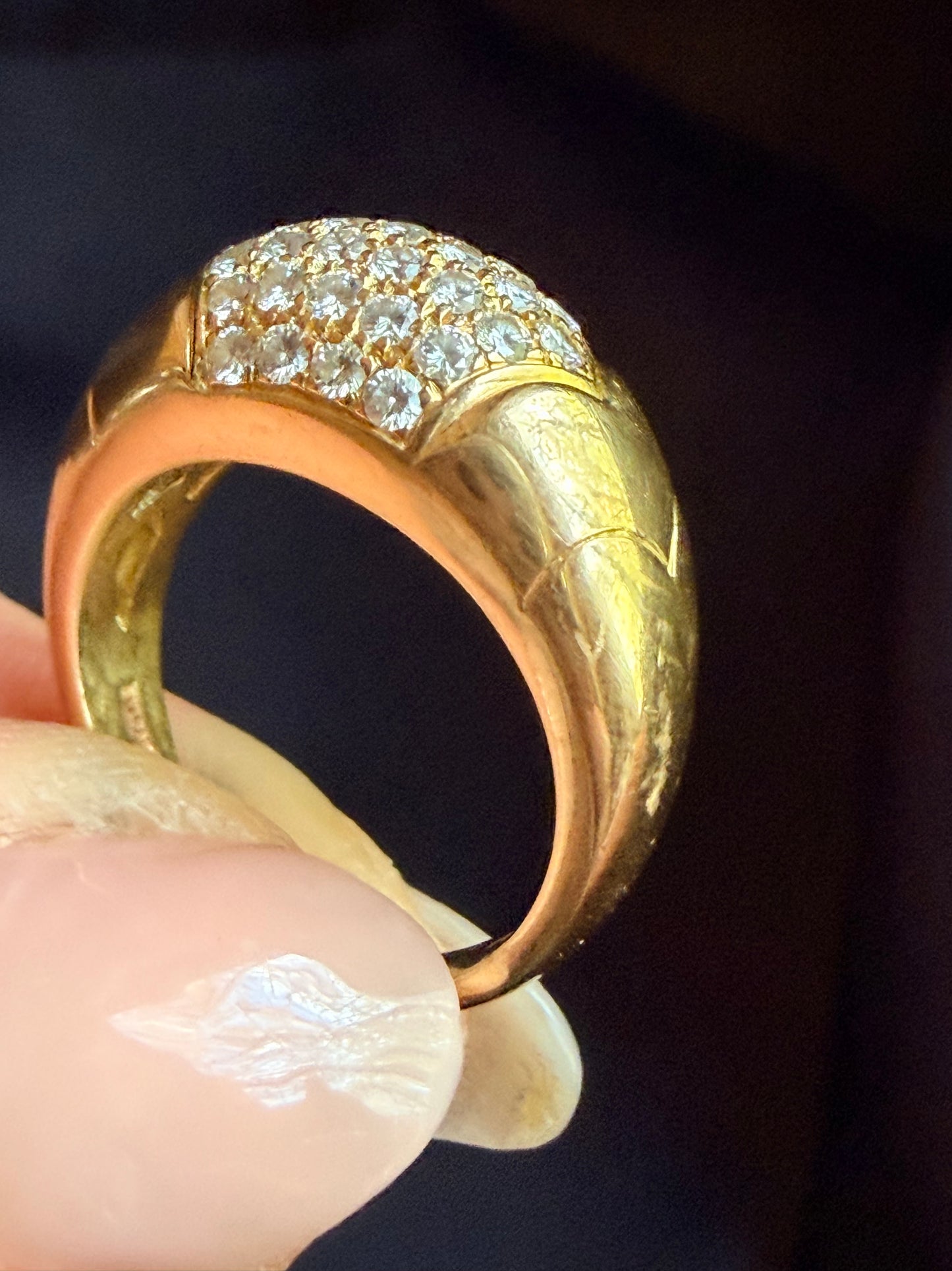 Vintage Bvlgari Pavé Diamond Bombé Ring