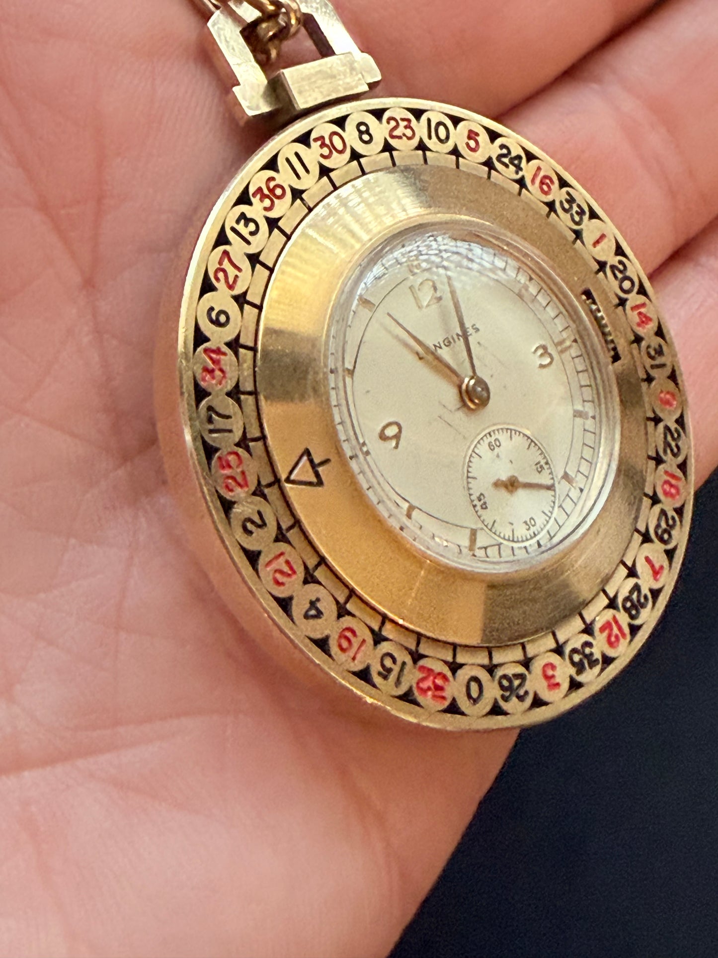 Vintage Longines Roulette Wheel Pocket Watch