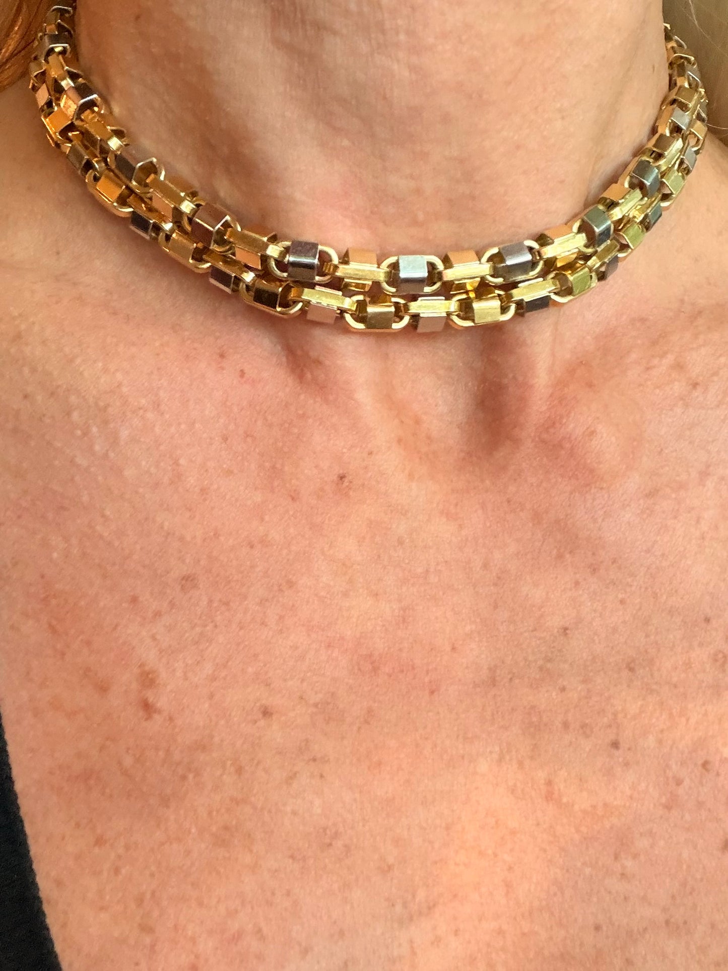 Vintage Mirror Wrapped Biker Chain