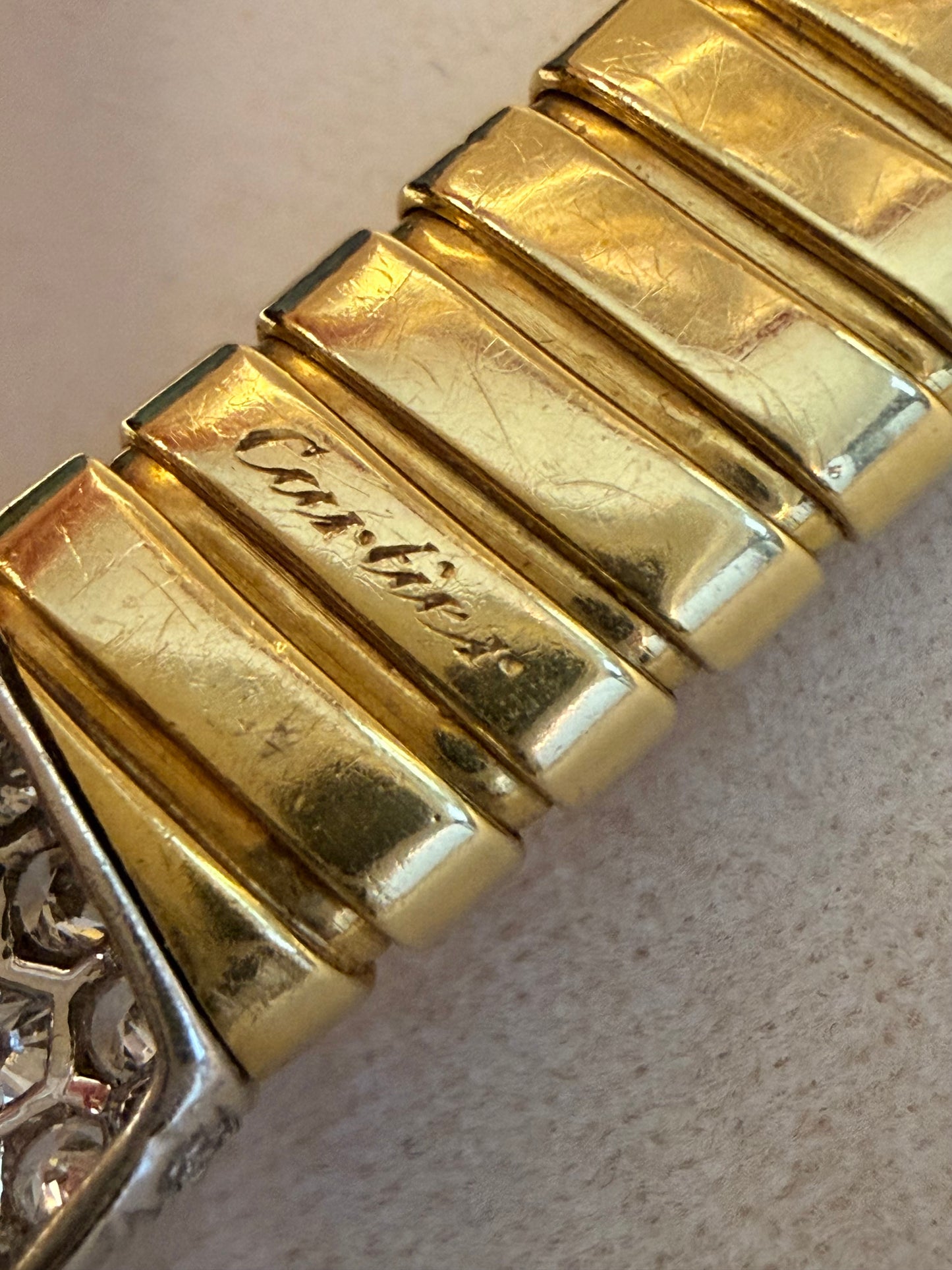 Vintage Cartier Diamond Tubogas Collar Necklace