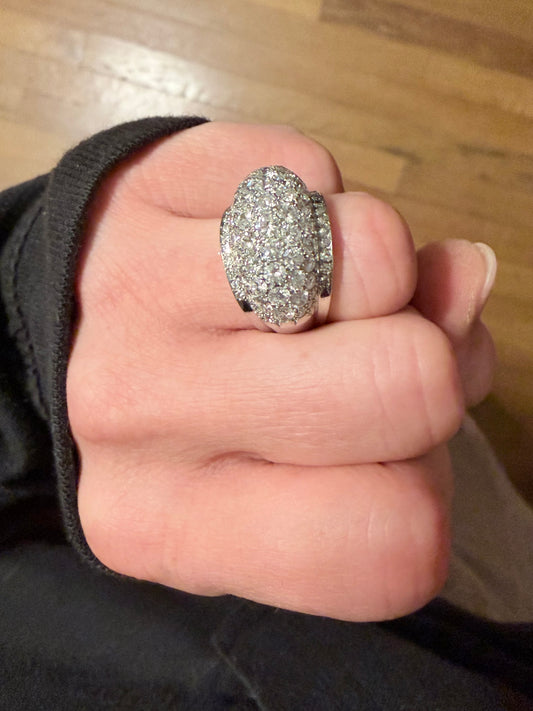 Mid Century Diamond Bombé Ring