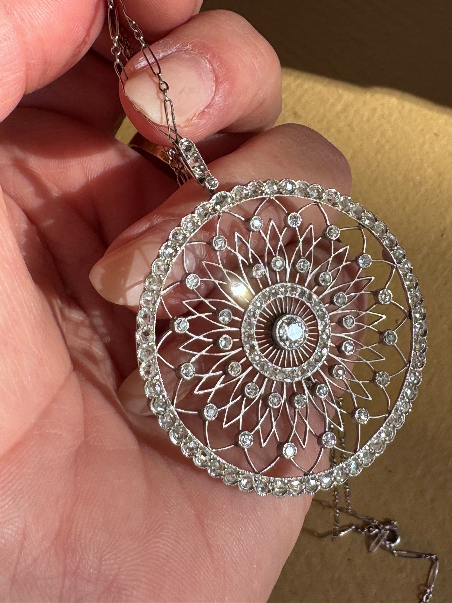 Art Deco Diamond Pendant Necklace