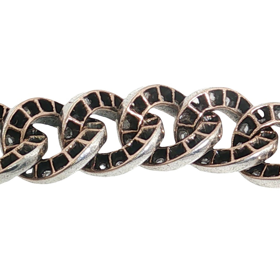 Antique French Diamond Set Curb Bracelet