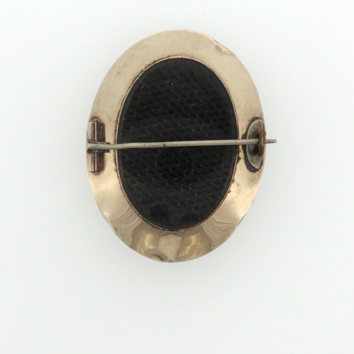 Antique 14k Gold Woven Hair Mourning Brooch with Skeleton Miniature