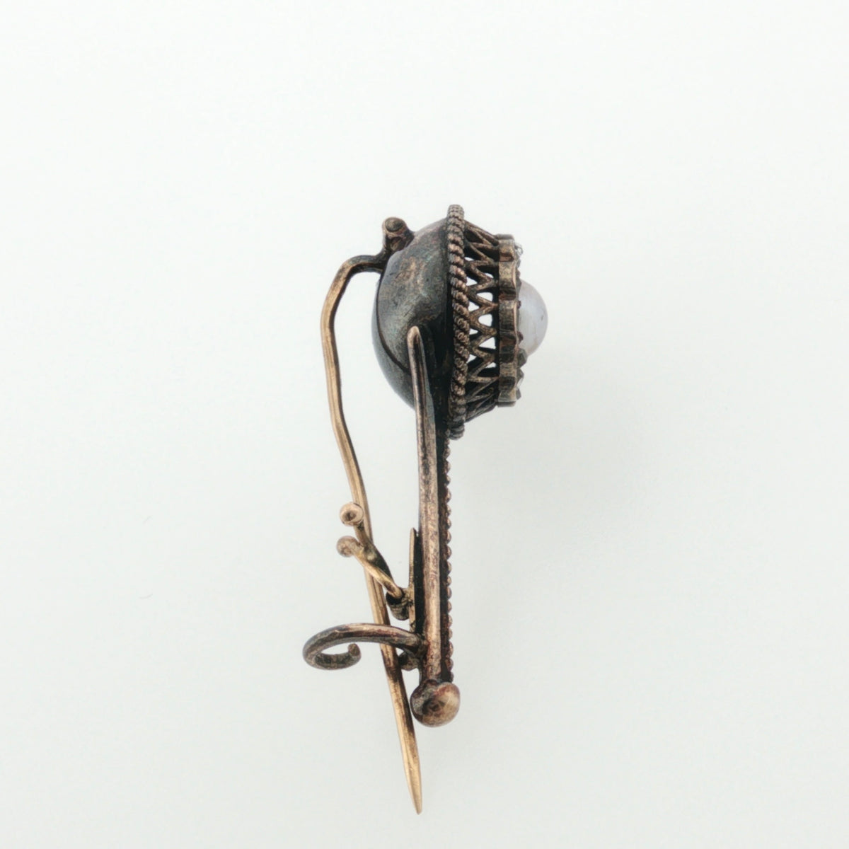 Georgian 18k Gold, Diamond and Pearl Halley's Comet Brooch