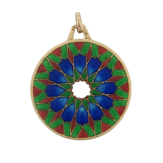 Antique French Plique-à-Jour Pendant