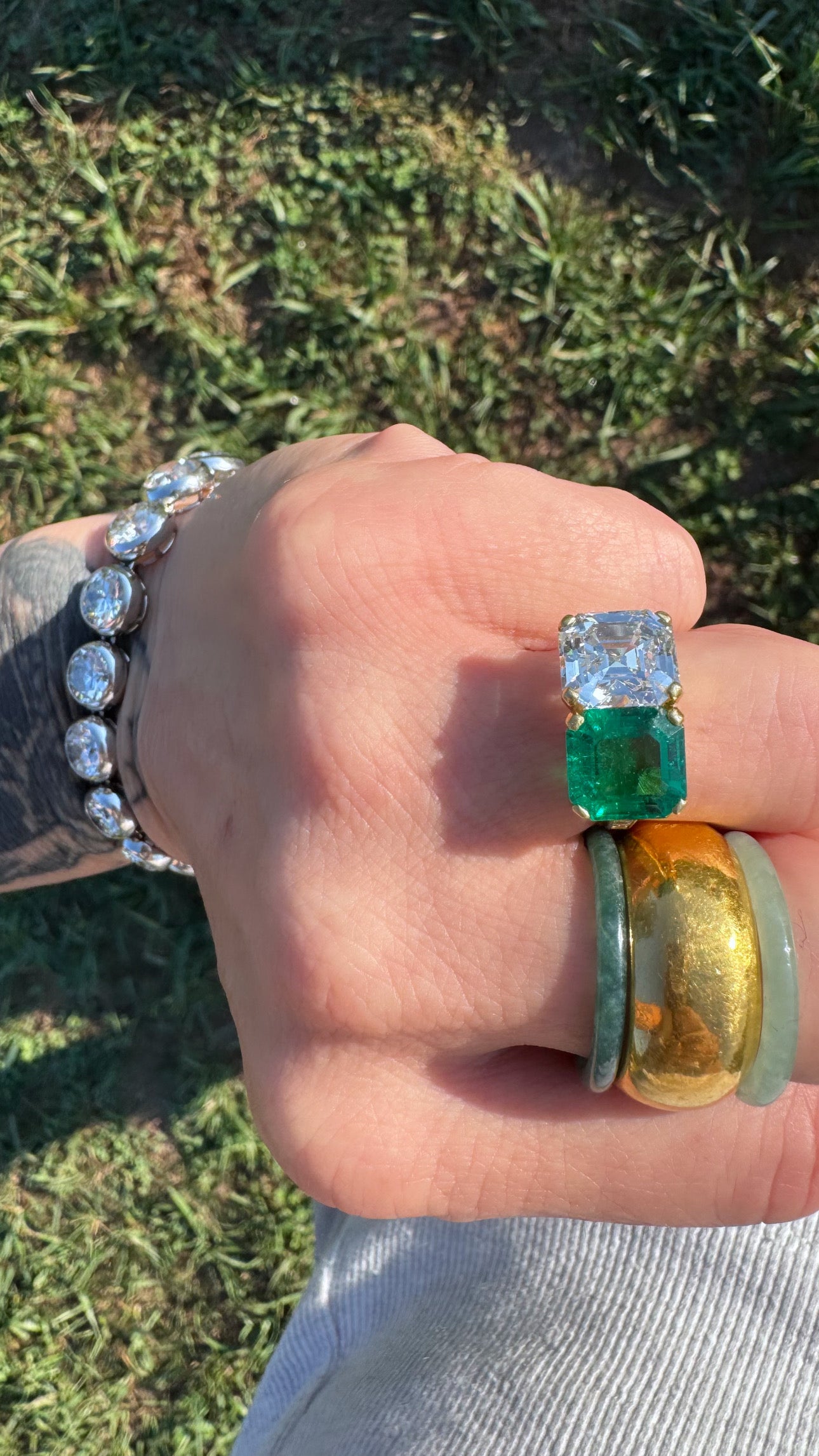 Cartier Emerald and Diamond Toi et Moi Ring