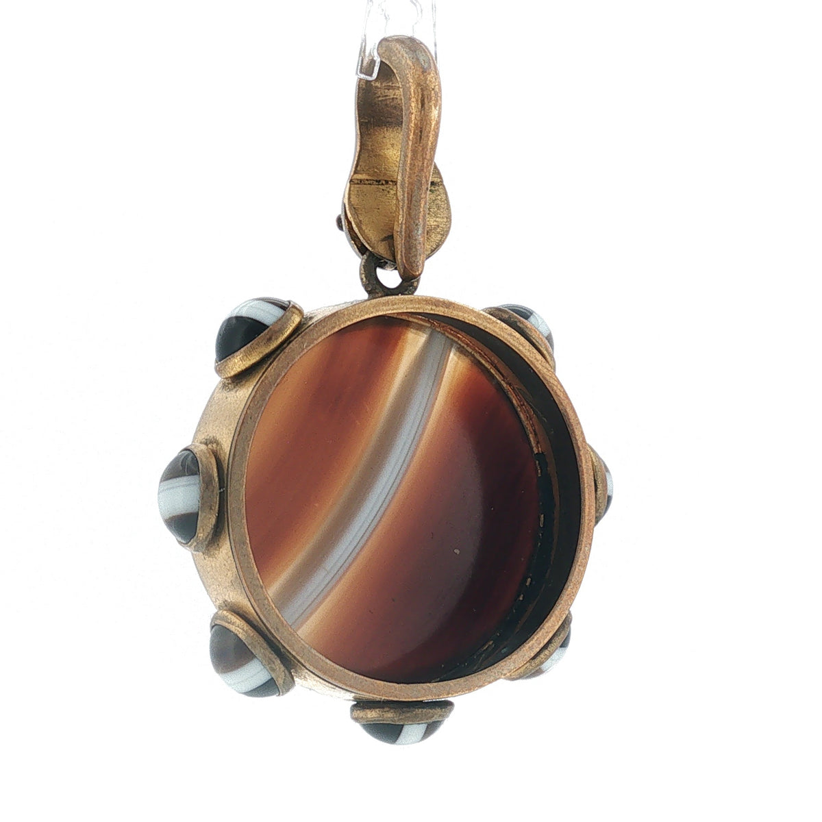 Vintage Banded Agate Snake Pendant