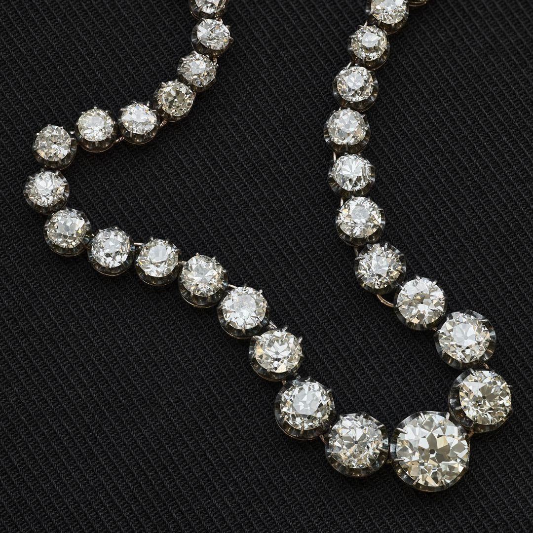 Victorian Old Cut Diamond Rivière Necklace