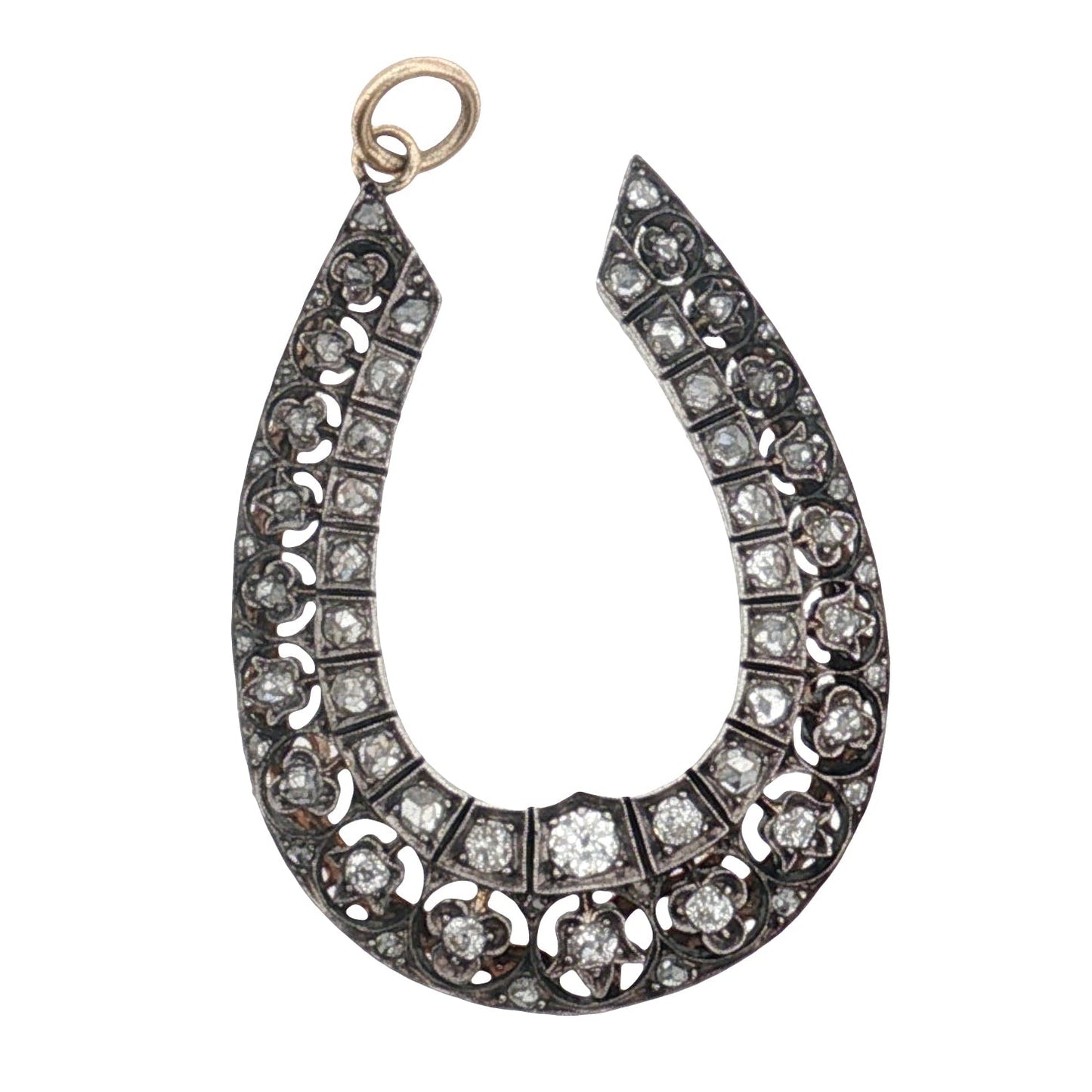 Victorian Diamond Openwork Horseshoe Pendant