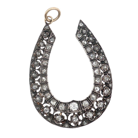Victorian Diamond Openwork Horseshoe Pendant