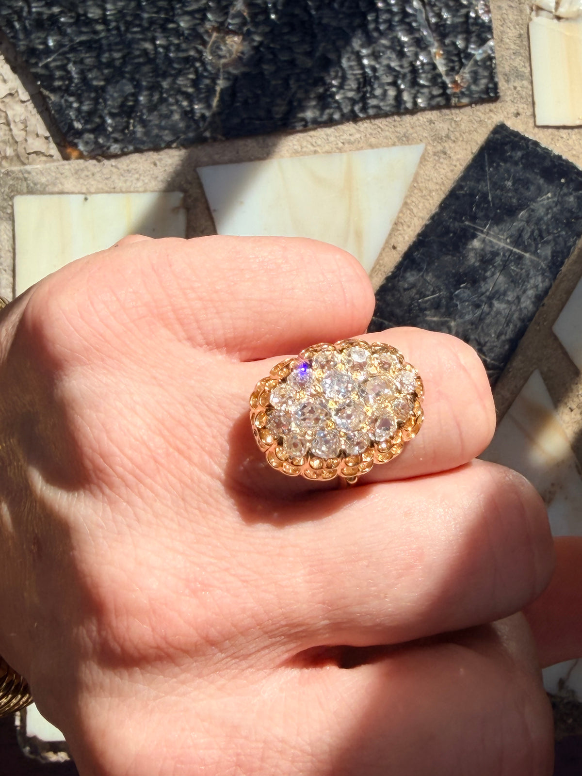 Antique Diamond Cluster Dress Ring
