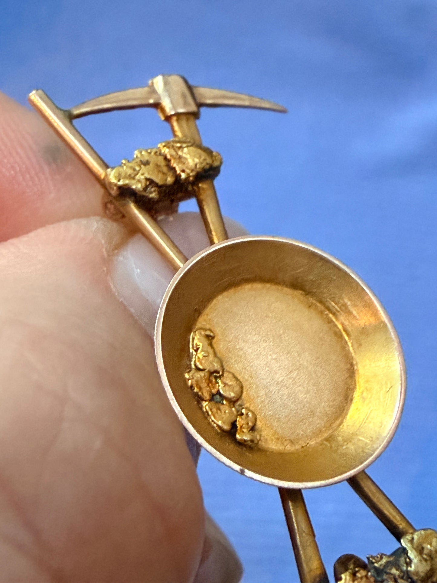 Vintage Panning For Gold Mining Brooch