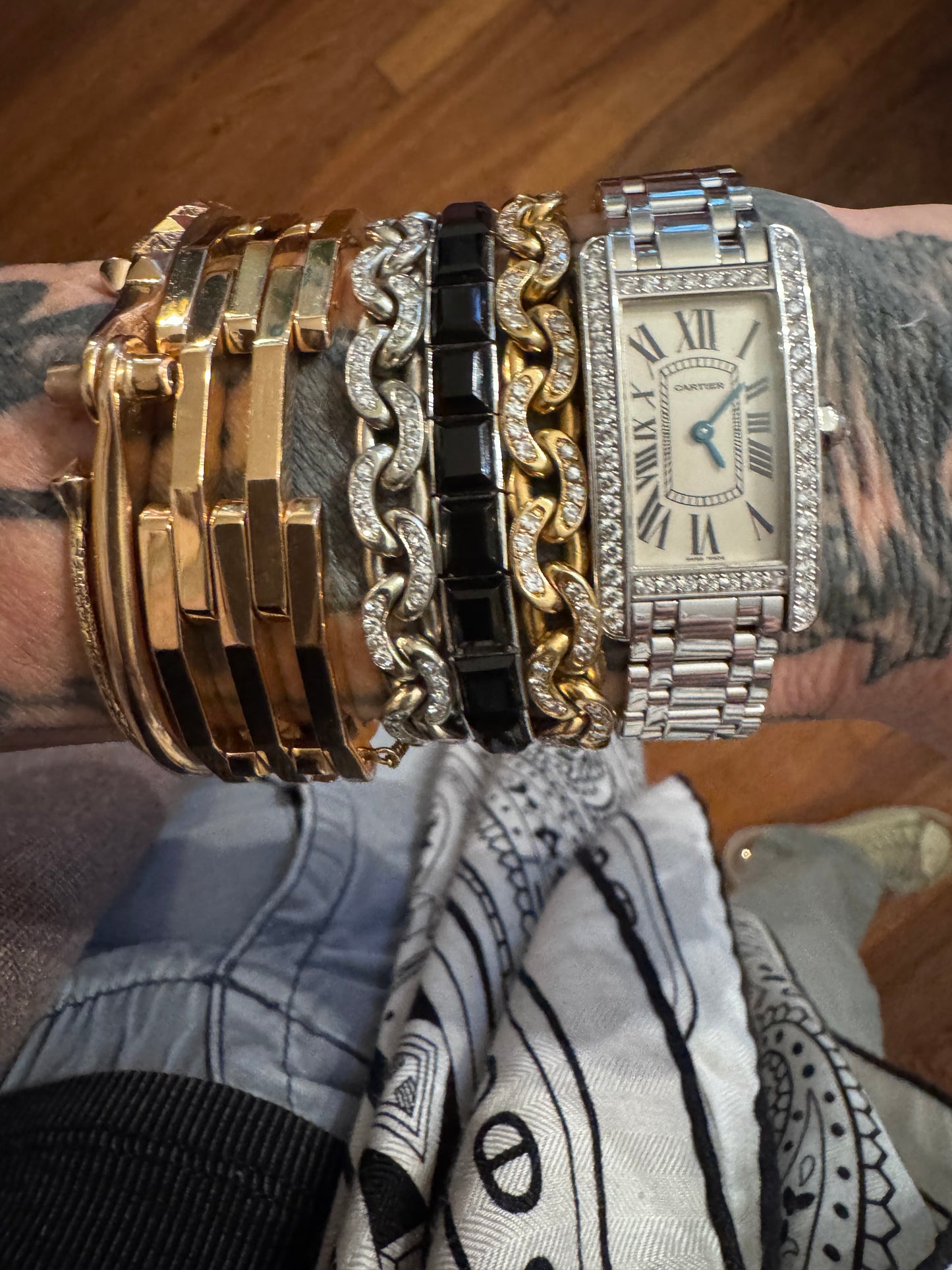 Cartier Tank Américaine 18k White Gold and Diamond Watch