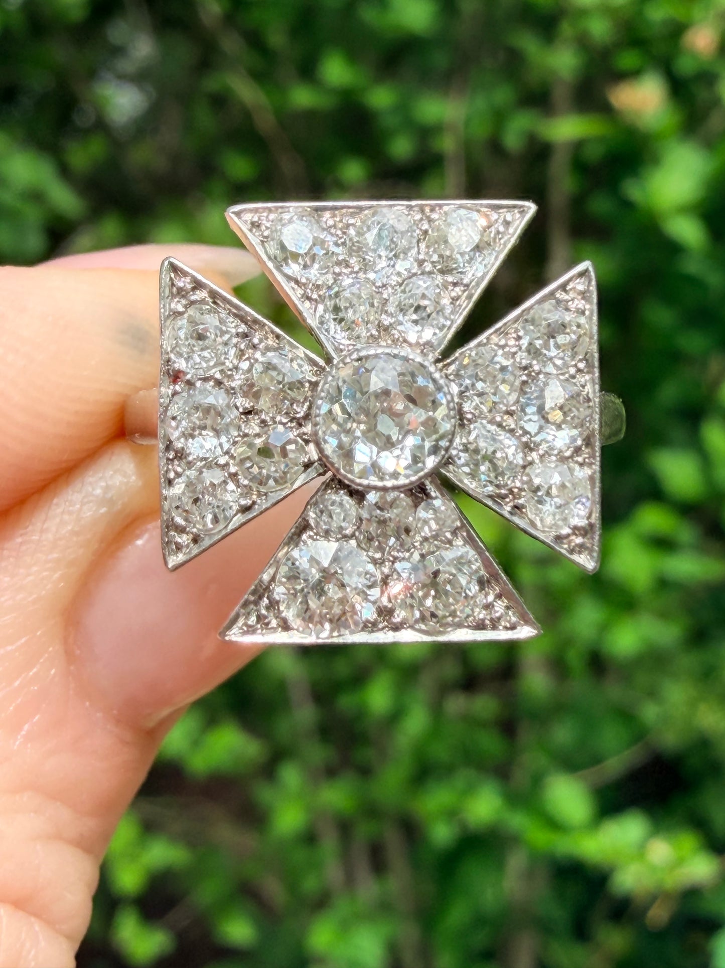 Maltese Cross Diamond Ring