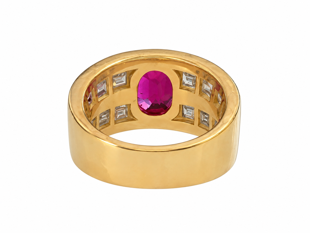 Vintage Burmese Ruby & Diamond Ring