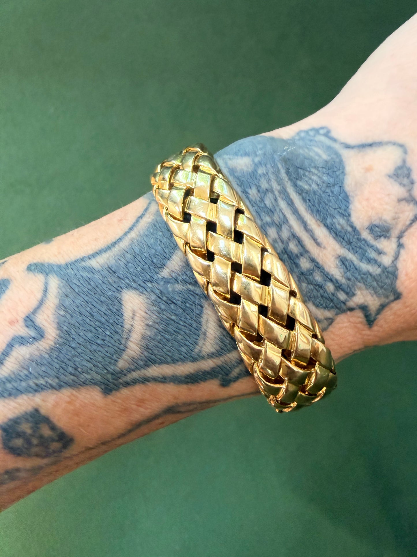 Vintage Van Cleef and Arpels Woven Gold Bracelet