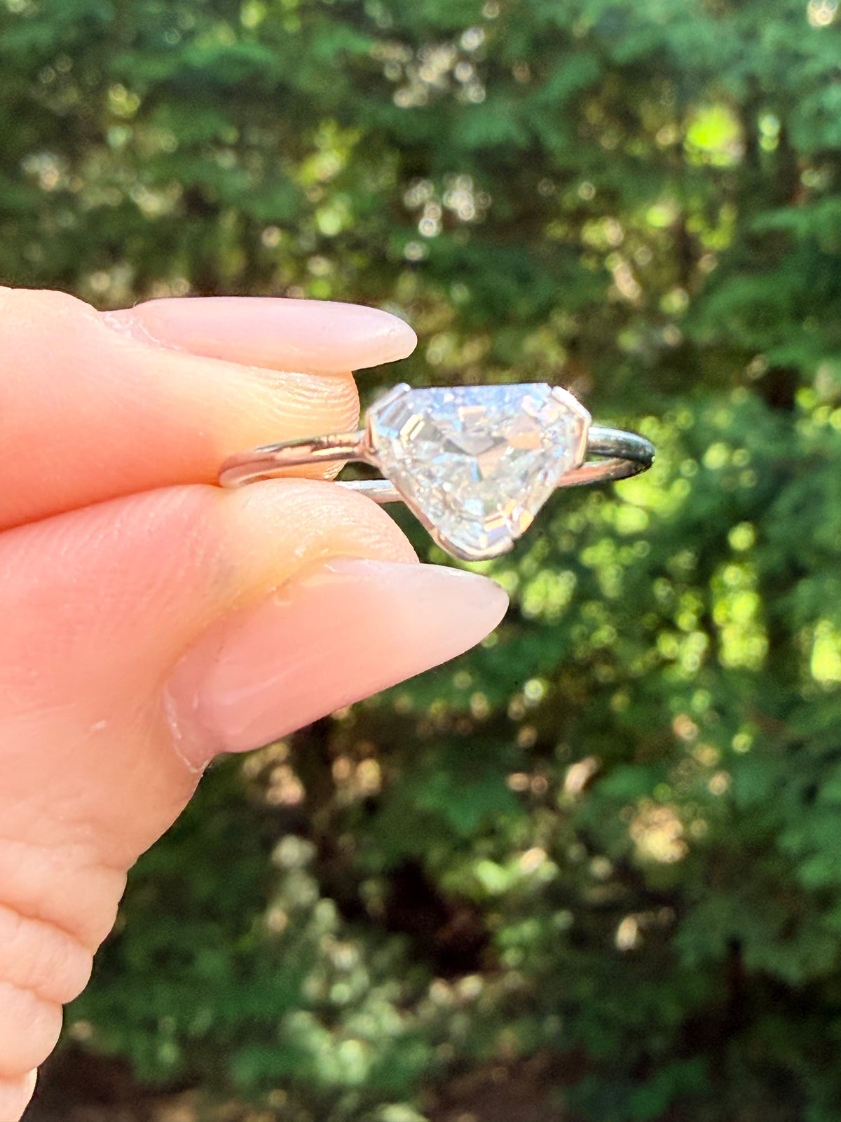 Trillion Diamond Solitaire Ring