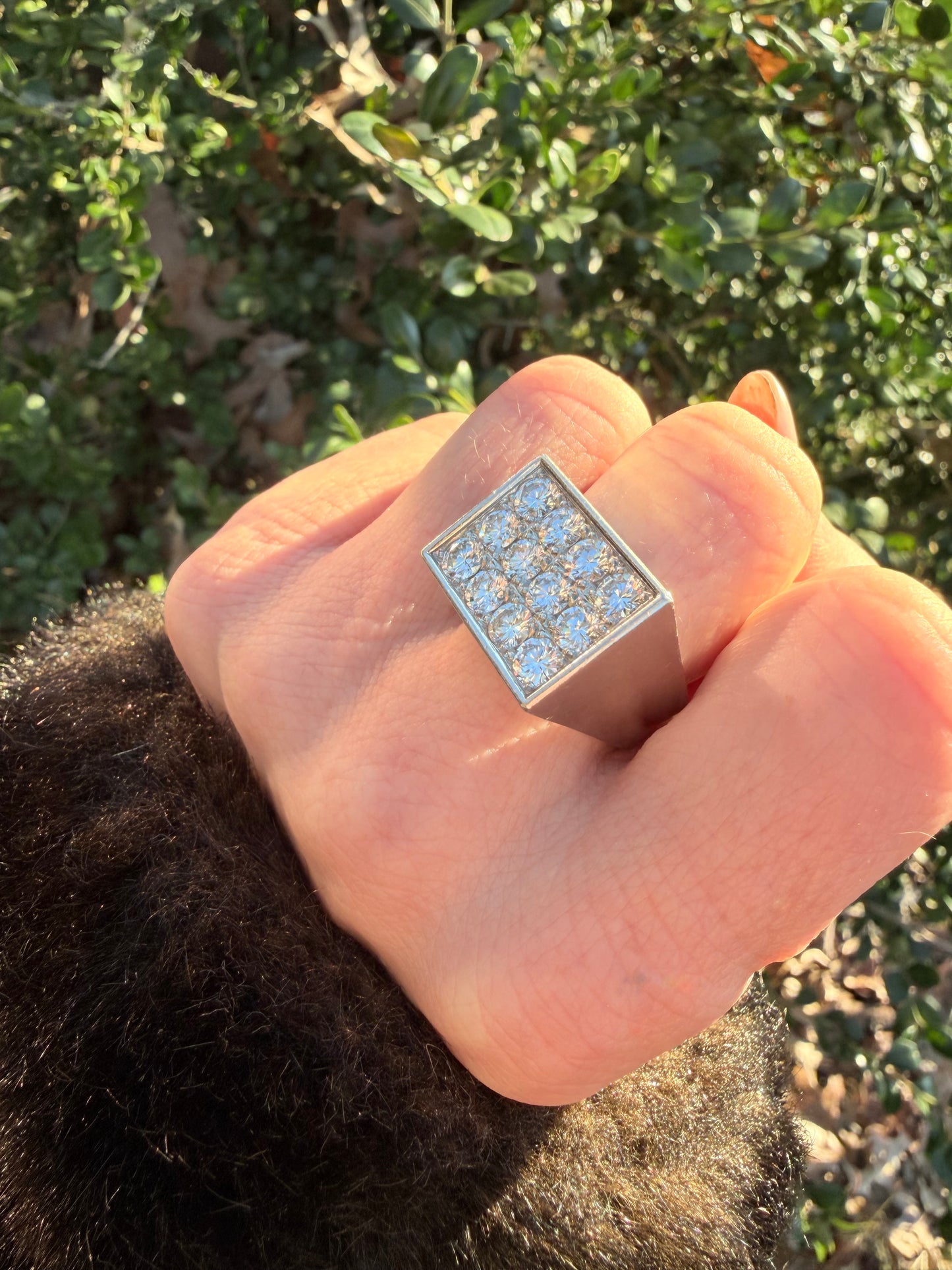 Vintage Diamond Mirror Signet Ring