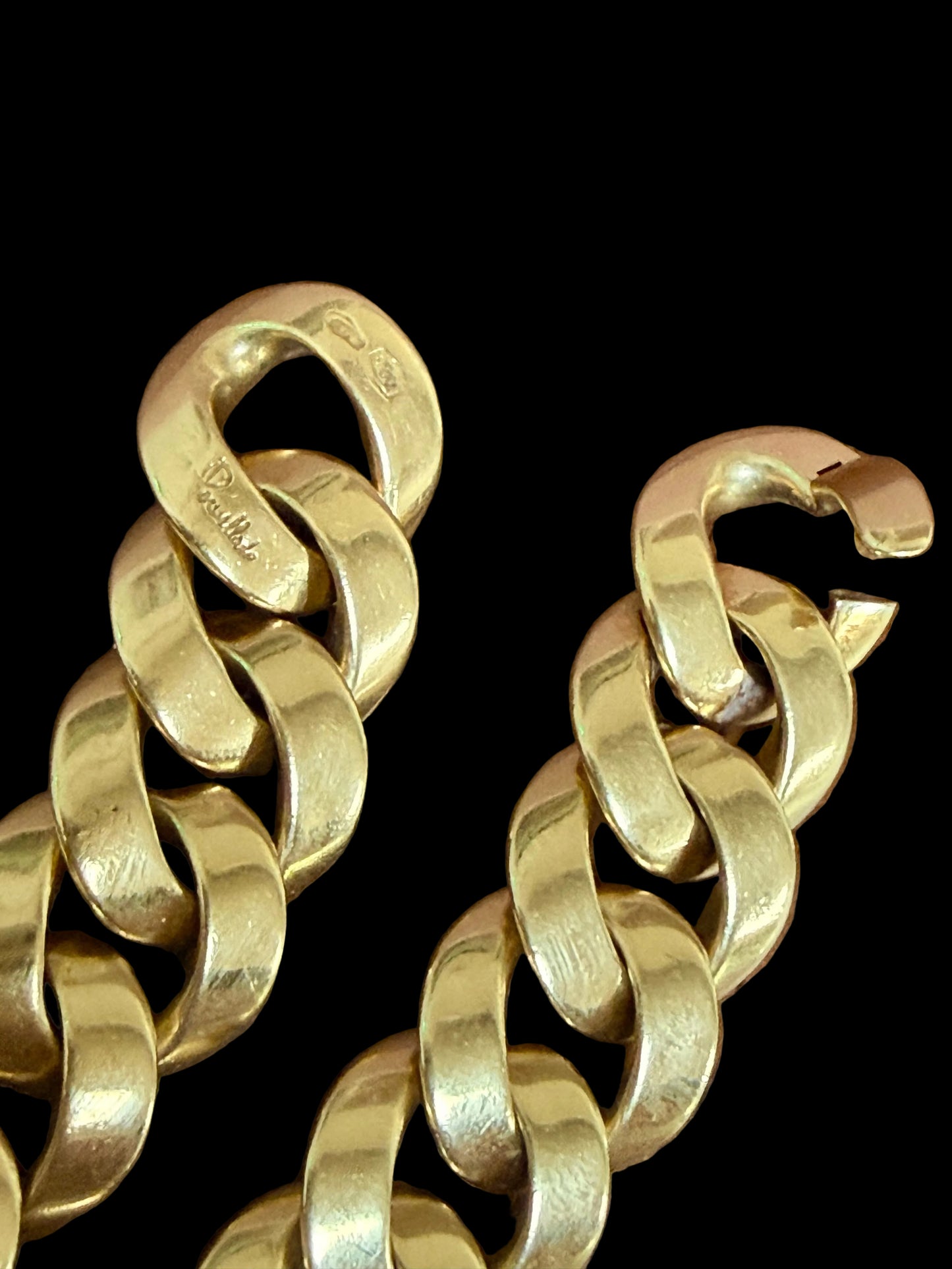 Vintage Pomellato Chunky Diamond Set Curb Necklace