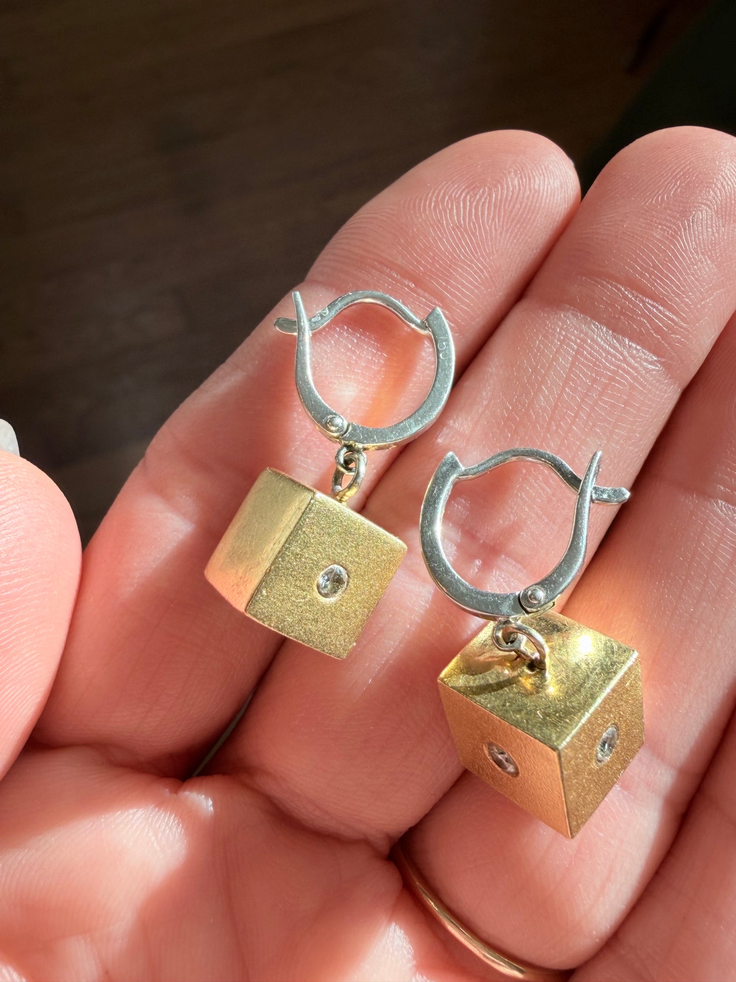 Vintage Cube Diamond Earrings