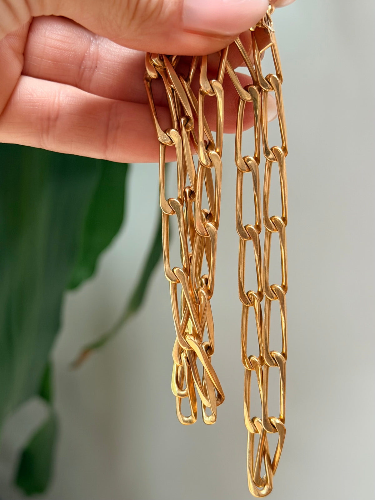 Vintage Cartier 18k Gold Lozenge Link Long Chain