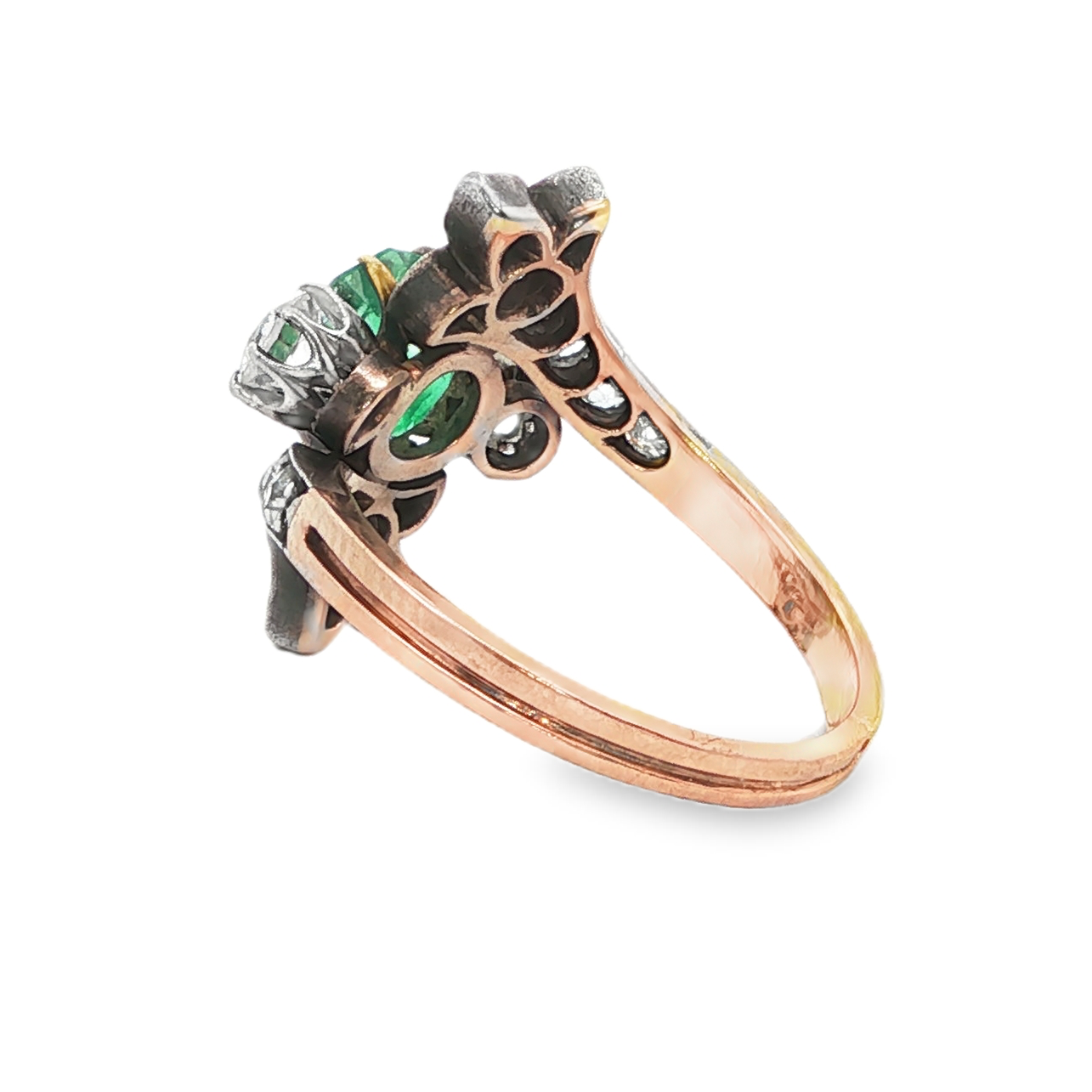 Victorian Emerald and Old Cut Diamond Ring