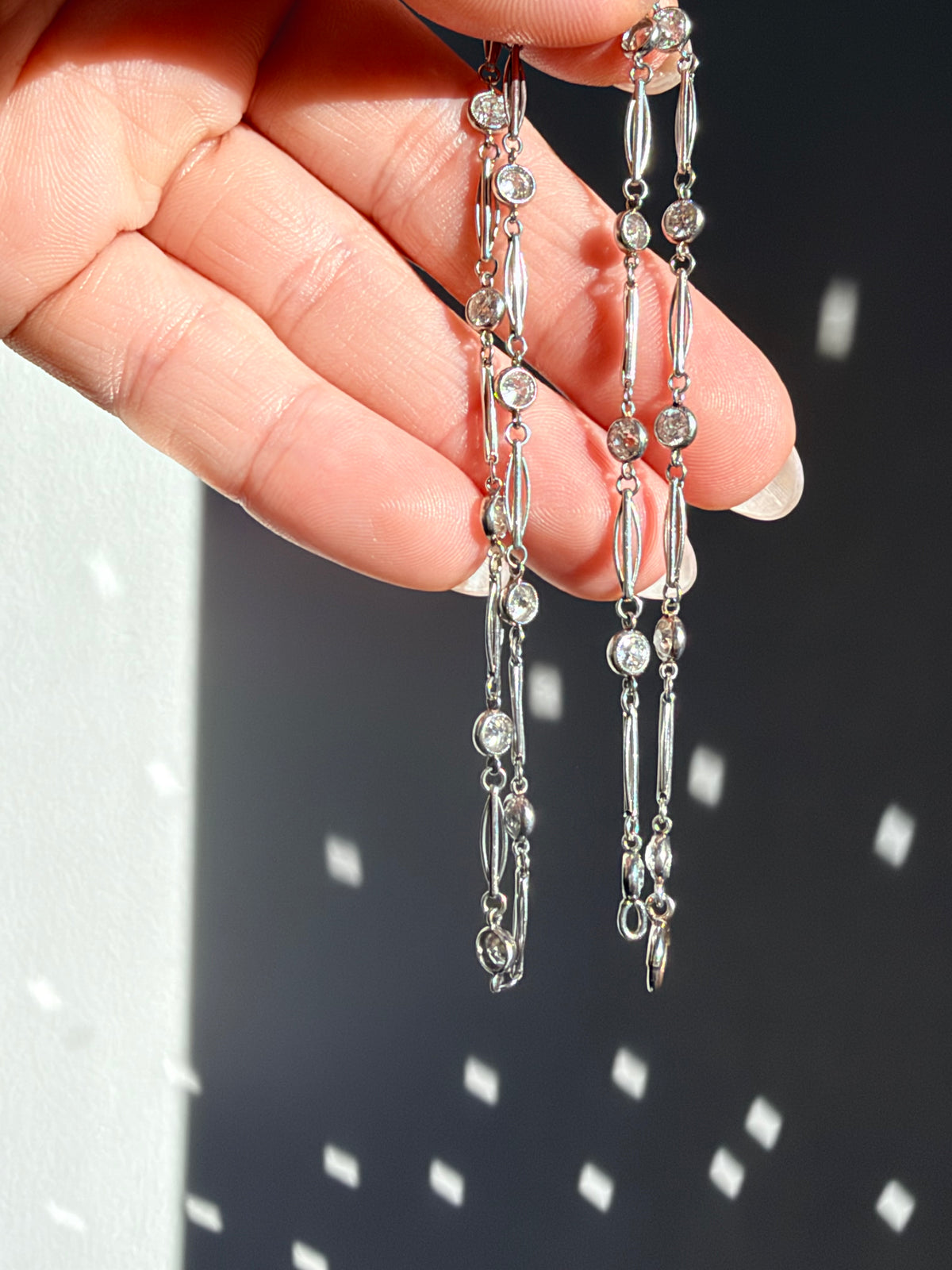 Art Deco Diamond Station Necklace