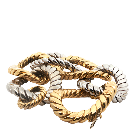 Vintage Italian Two Tone Large Link Bracelet