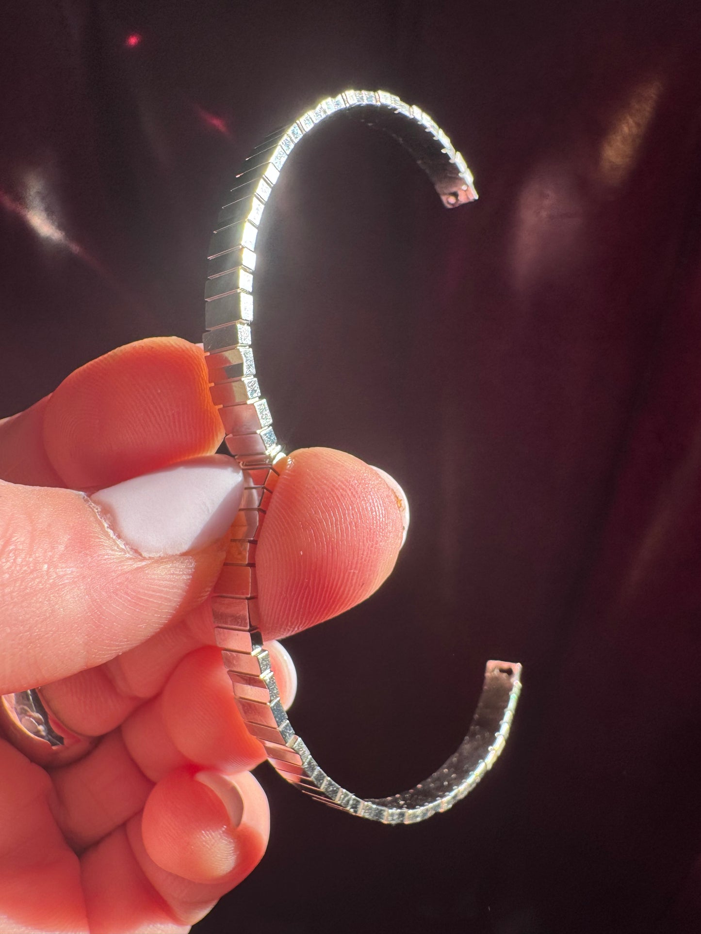 Dior 18k White Gold Mirror Bars Bangle