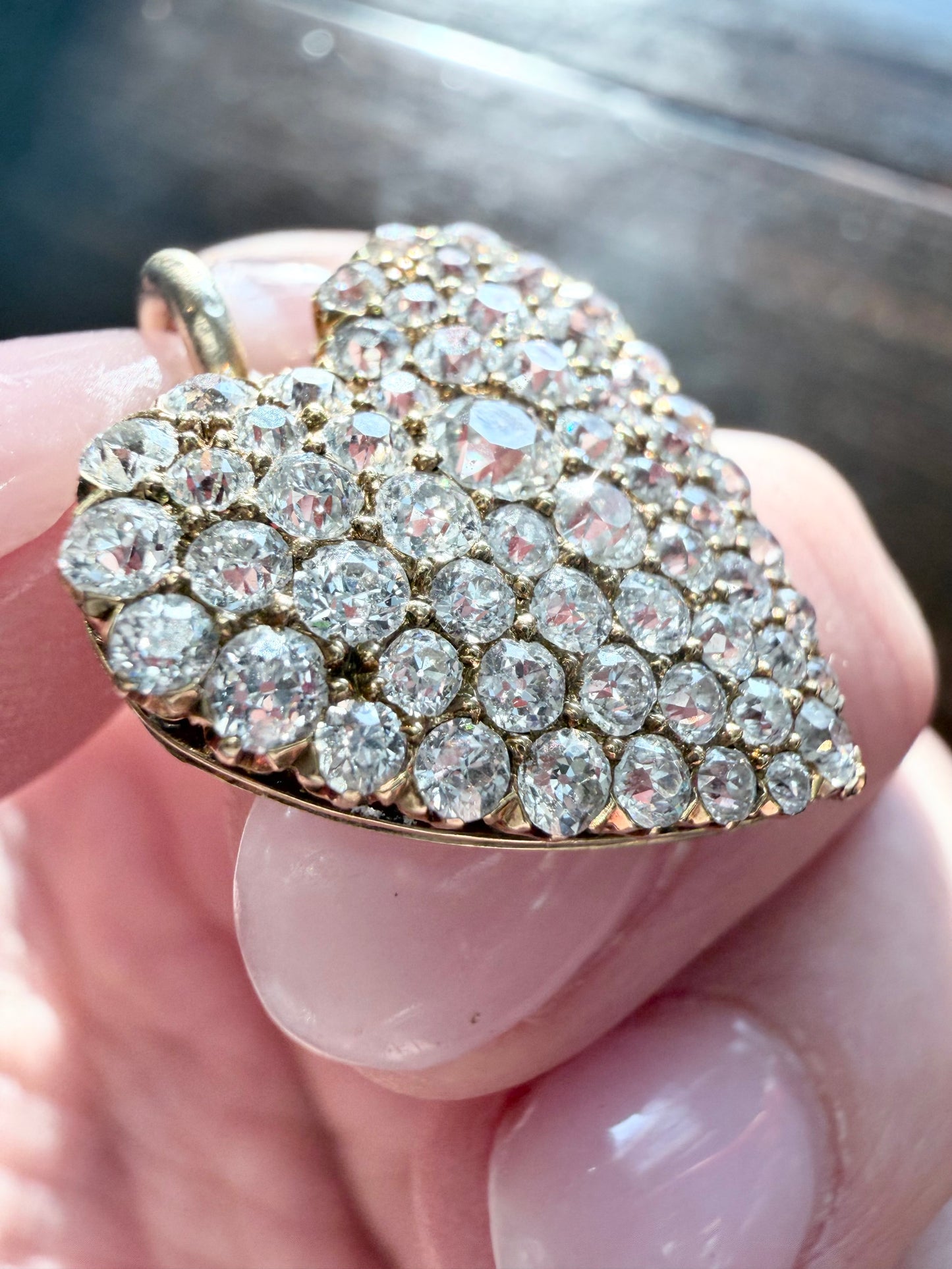 Edwardian Pavé Diamond Heart Pendant