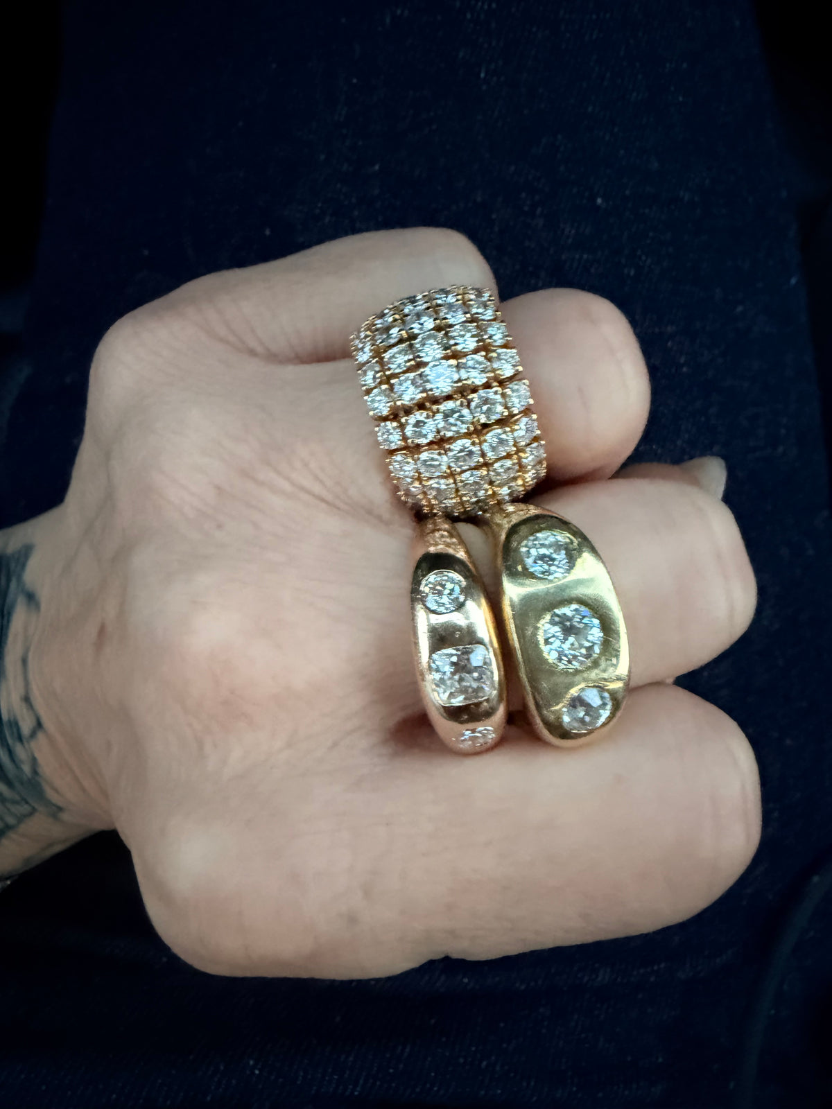 Vintage Five Row Mesh Diamond Ring