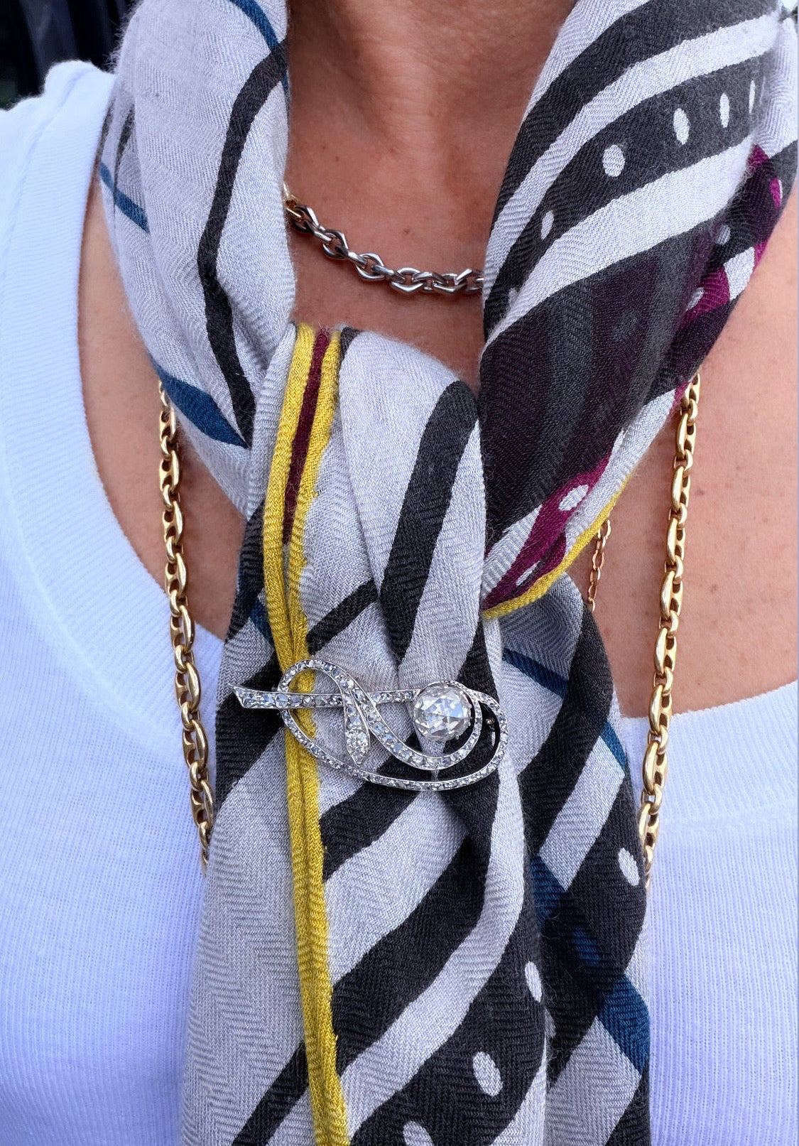 Antique Diamond Snake Brooch