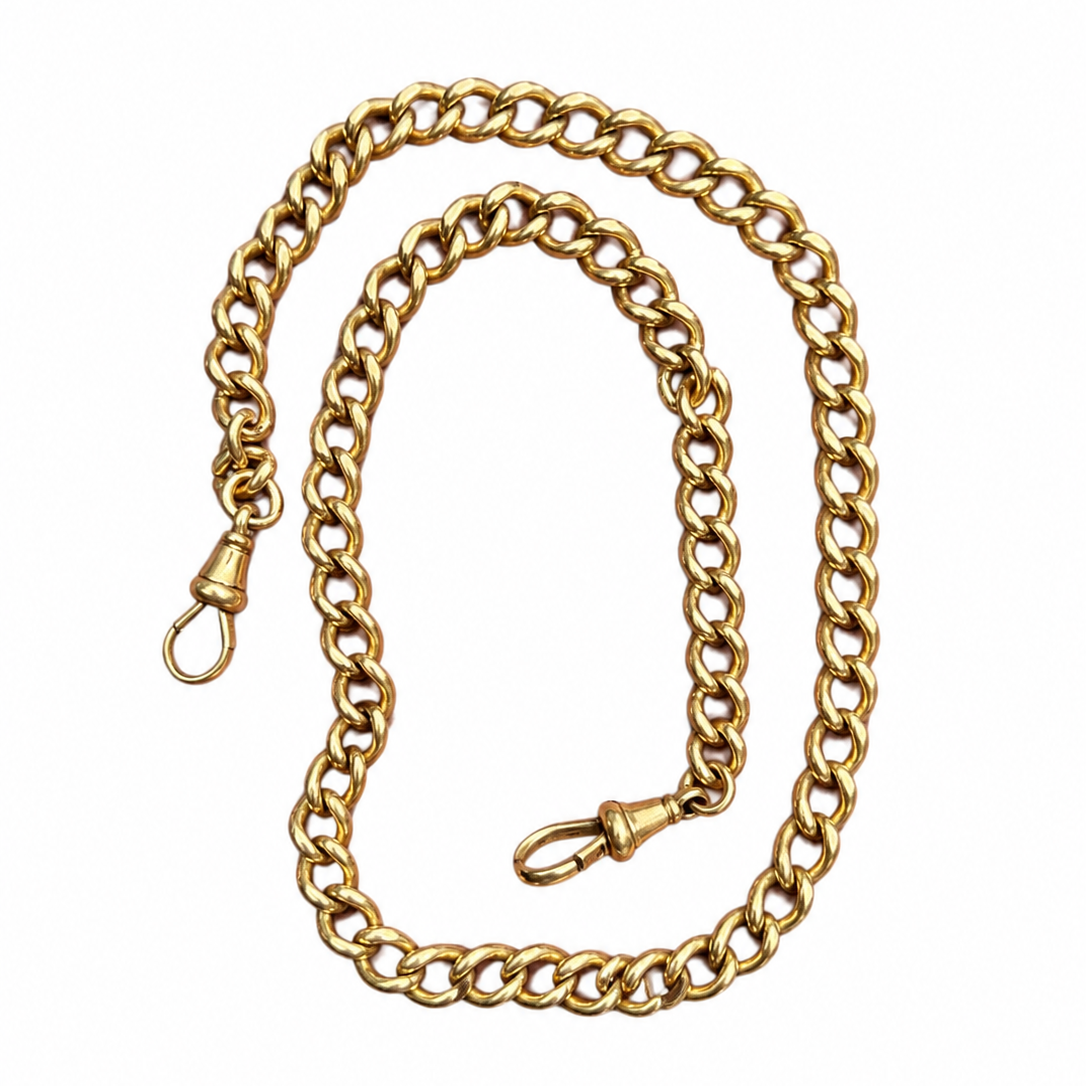 Antique 18ct UK Curb Watch Chain