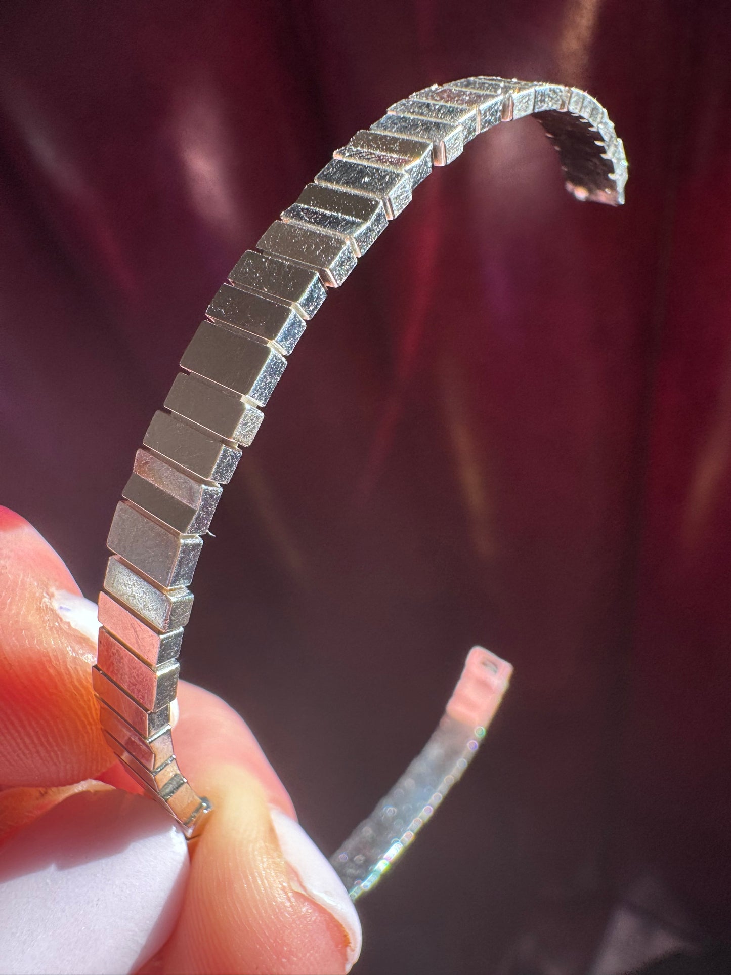 Dior 18k White Gold Mirror Bars Bangle