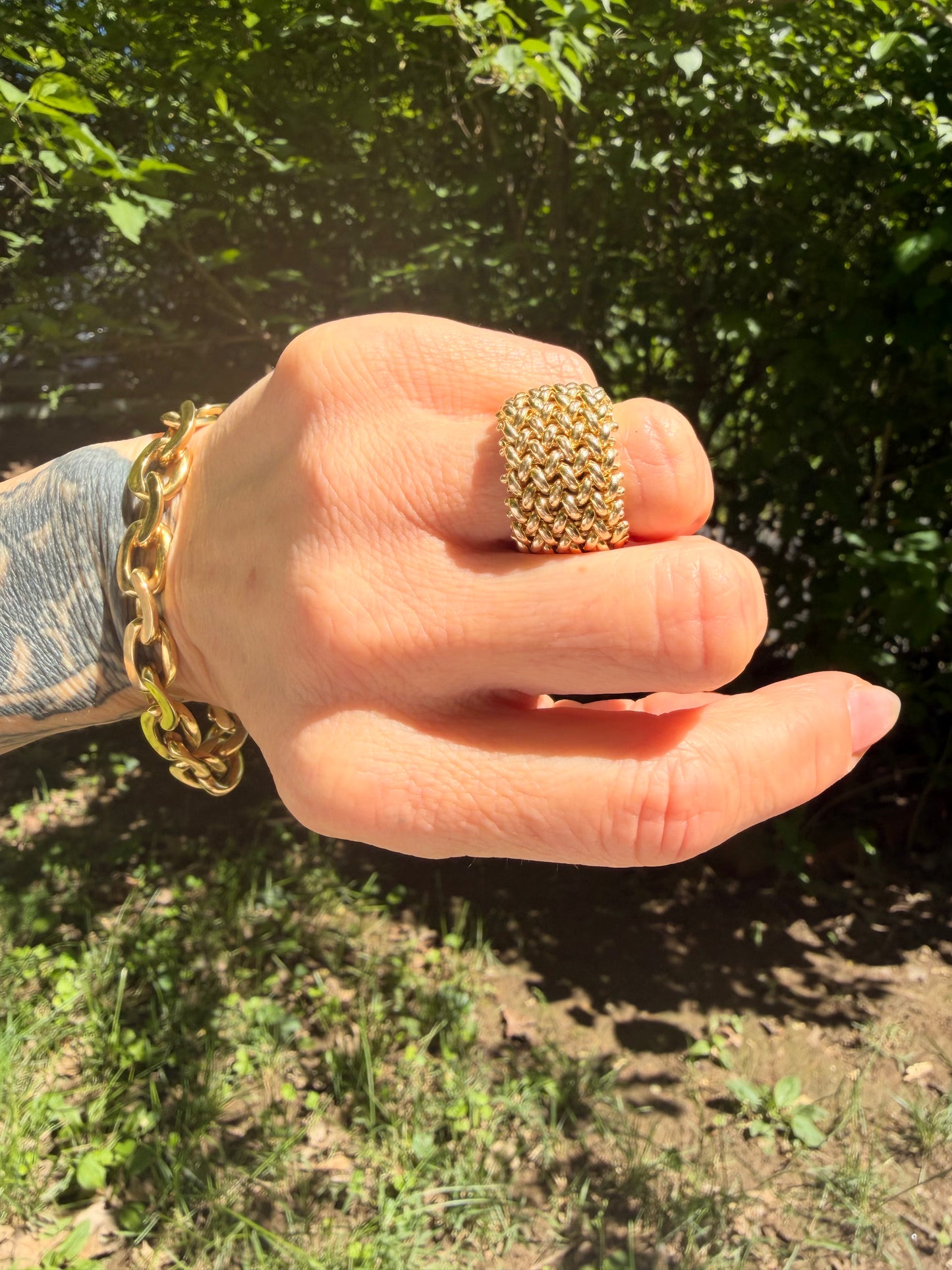 Vintage Italian Wide Mesh Band