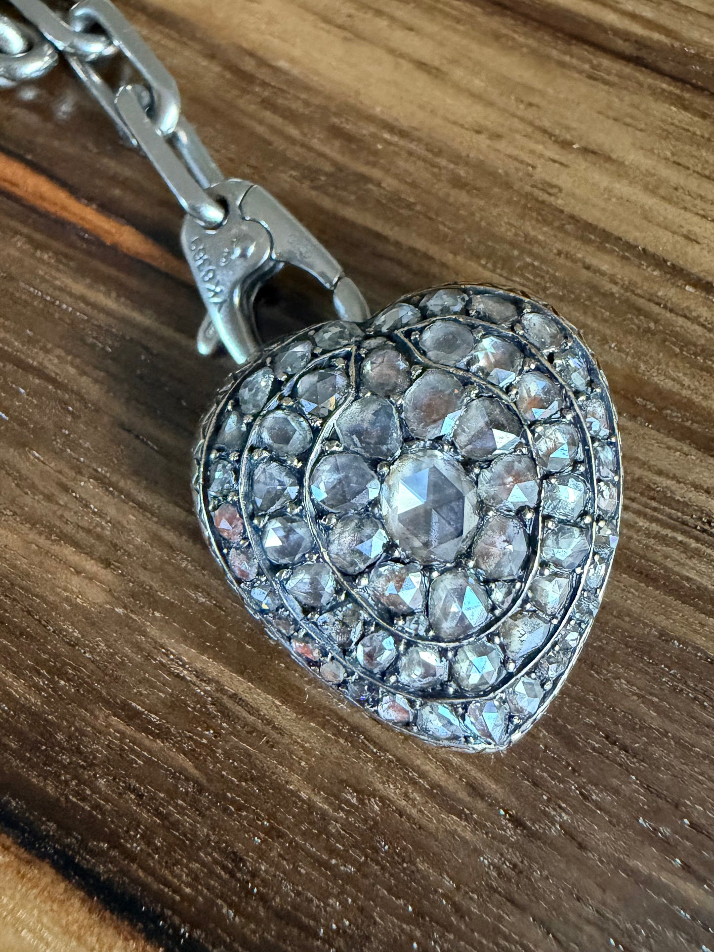 Georgian Rose Cut Diamond Heart Pendant