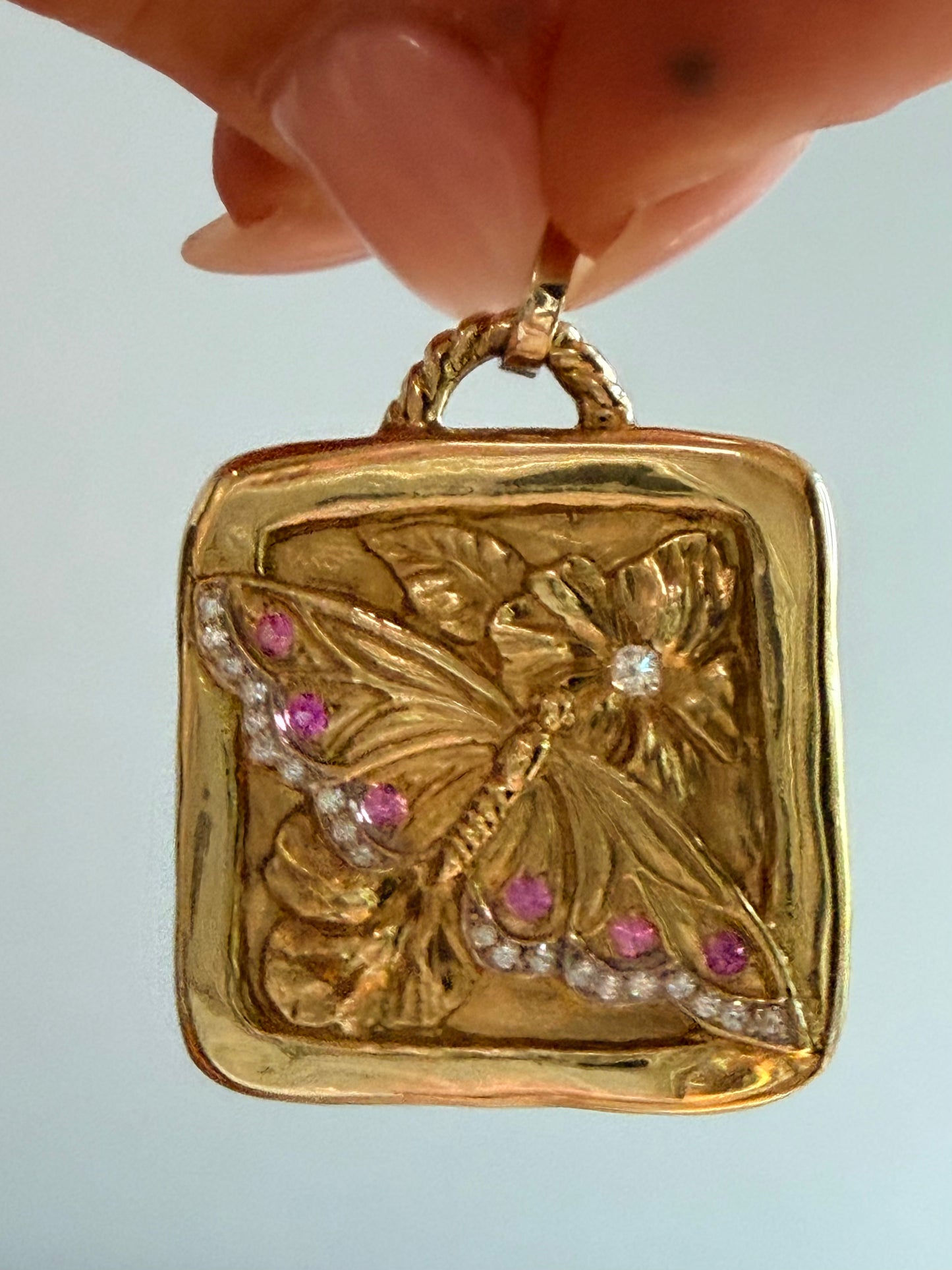 Vintage Seidengang Butterfly Pendant