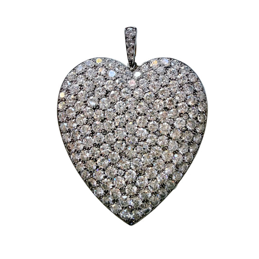 Edwardian Diamond Heart Brooch Pendant Locket