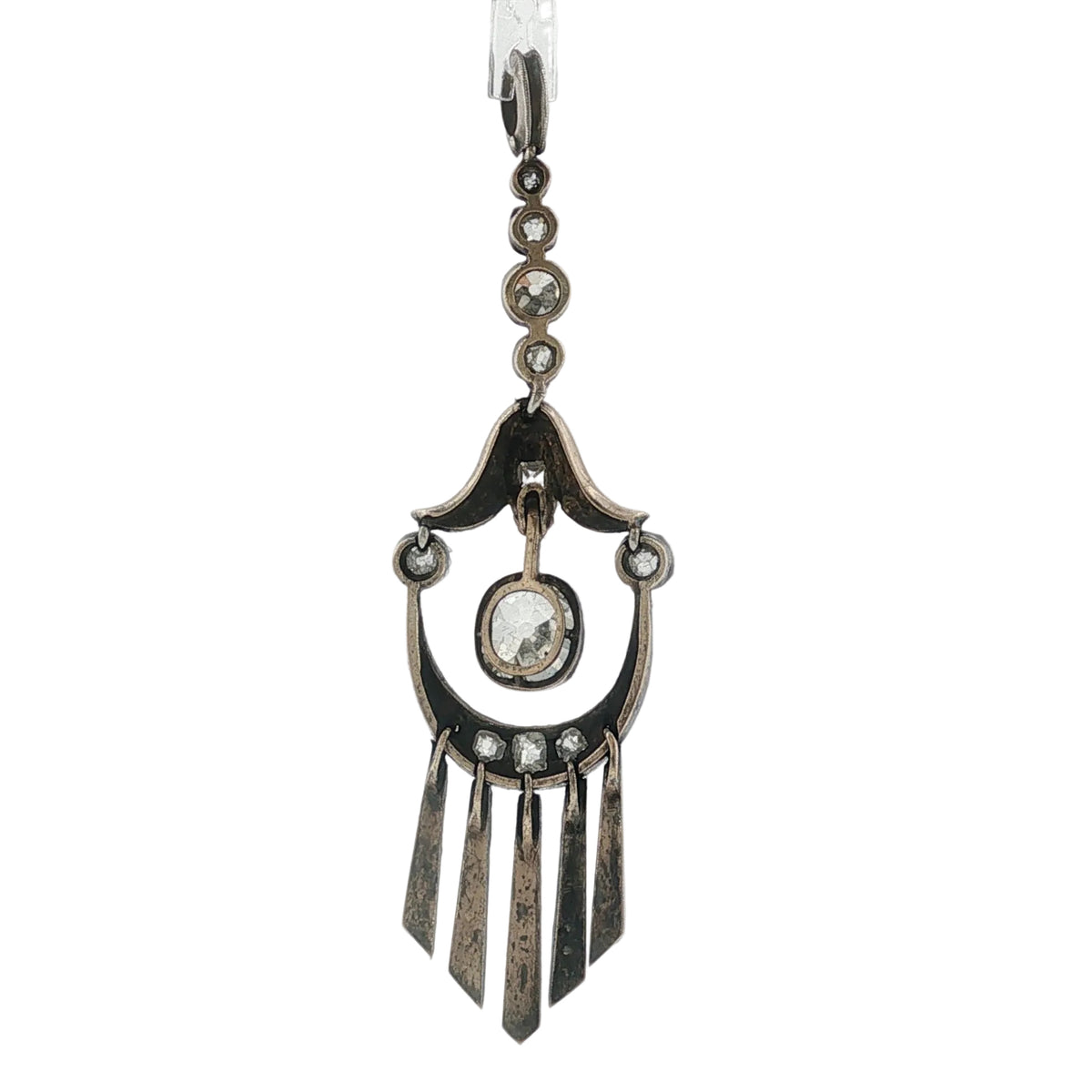 Antique Old Mine Cut Diamond Drop Pendant