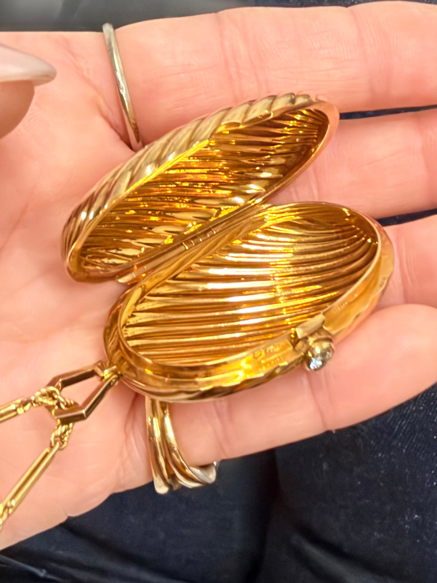 Vintage Bvlgari Diamond Oval Pill Box Locket