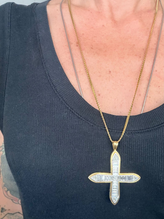 VIntage Diamond Cross Pendant