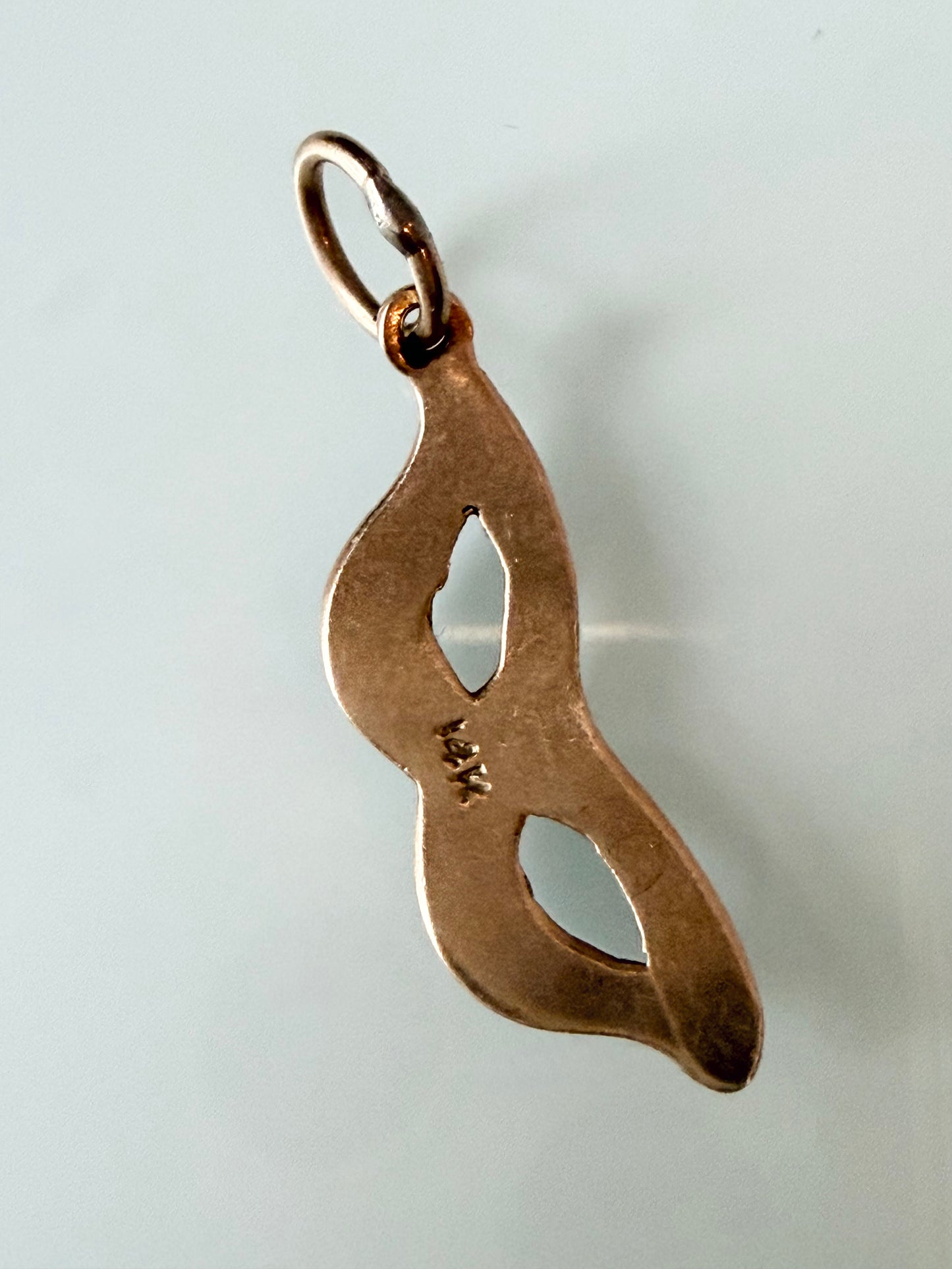 Vintage 14k Gold and Enamel Mask Charm