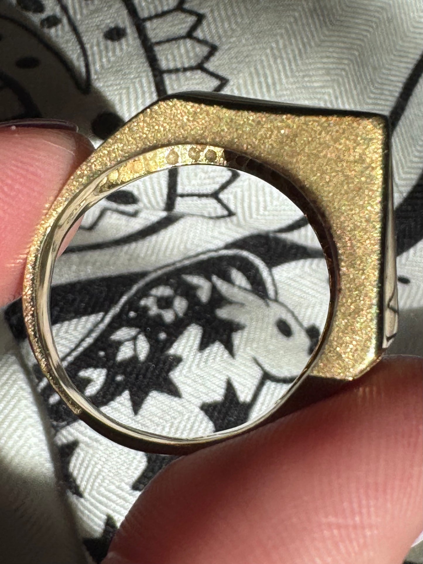 Vintage Lapis & Diamond Trillion Top Ring