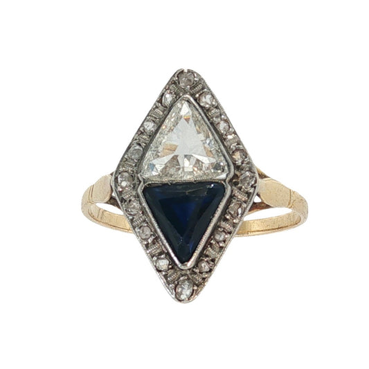 Edwardian Sapphire & Diamond Toi et Moi Ring