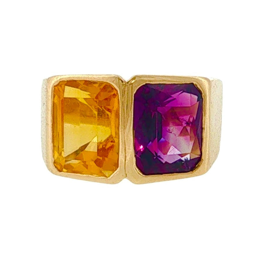 Vintage Bellarri Citrine & Amethyst Ring