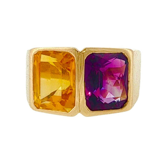 Vintage Bellarri Citrine & Amethyst Ring