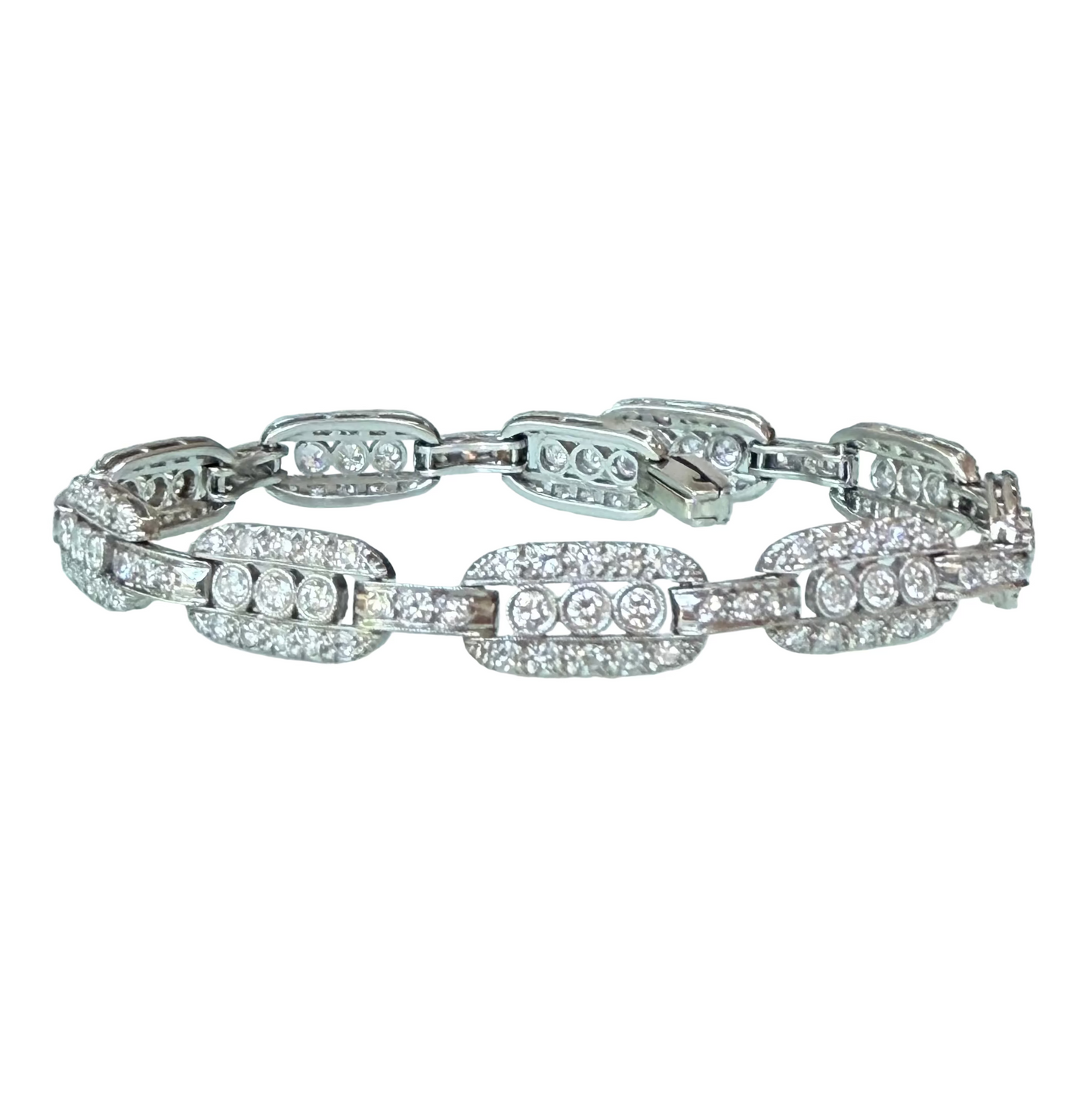Art Deco Diamond and Platinum Link Bracelet