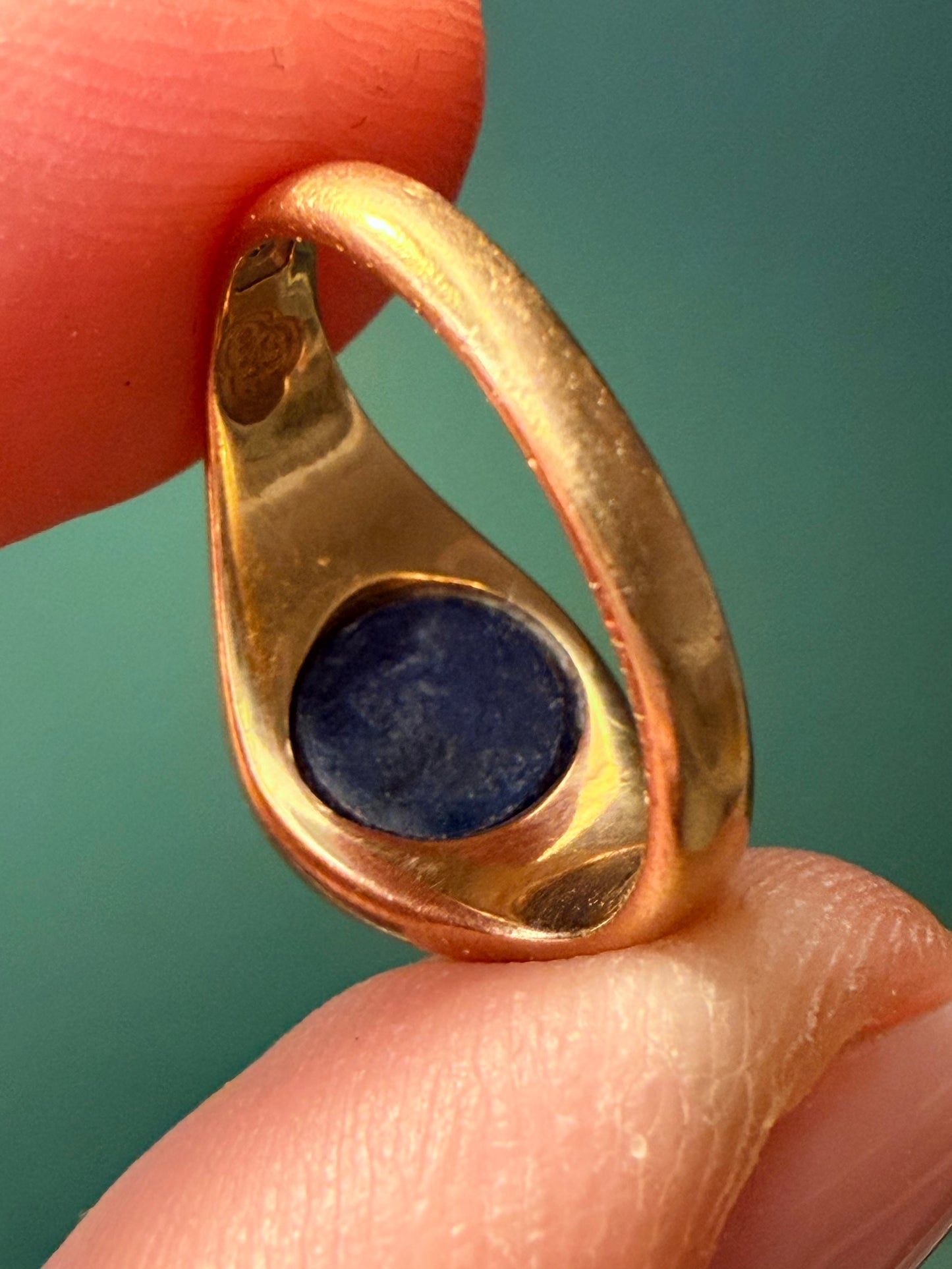 Antique Lapis Intaglio Signet Ring