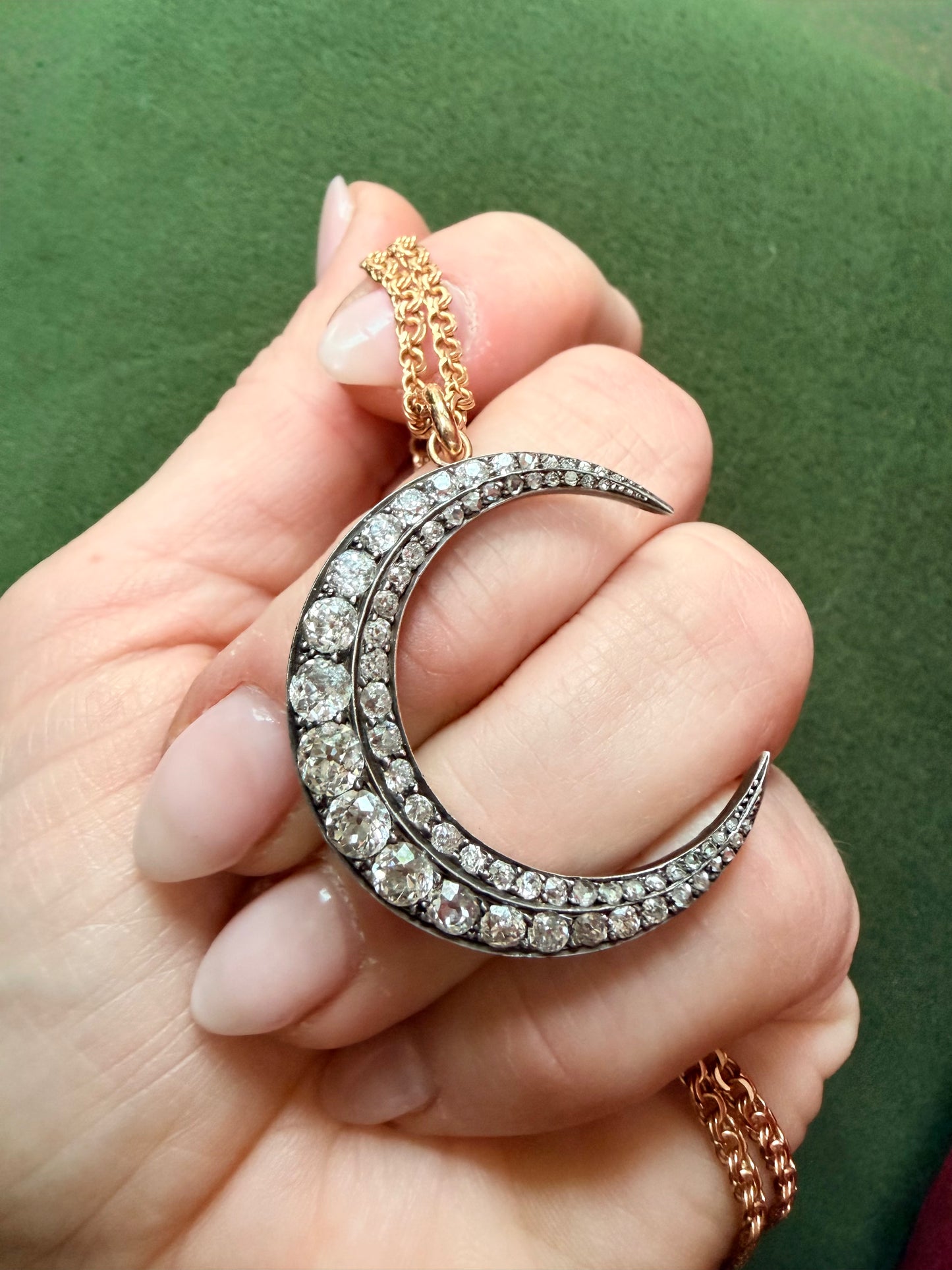 Victorian Diamond Crescent Pendant